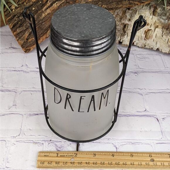 Rae Dunn DREAM Glassware Mason Jar Lantern Hanging Firefly Light - RARE - Picture 9 of 9